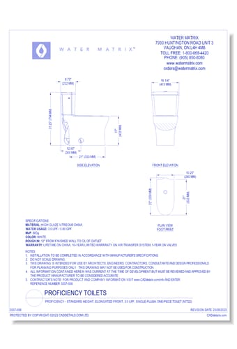 Proficiency - Standard Height, Elongated Front, 3.0 lpf, Single-Flush, One-Piece Toilet (N7722)