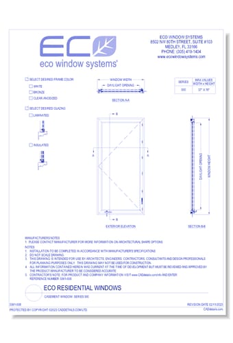 Casement Window: Series 500 