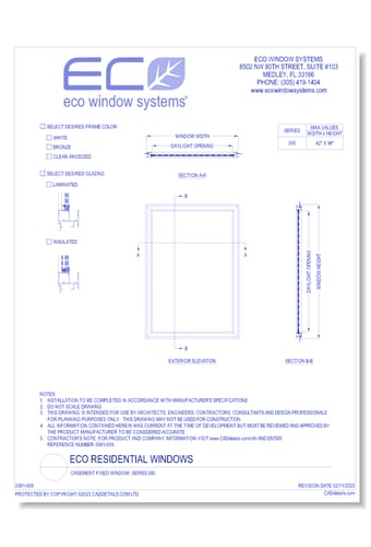 Casement Fixed Window: Series 550 