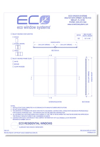 Aluminum Fixed Window: Series 620FS