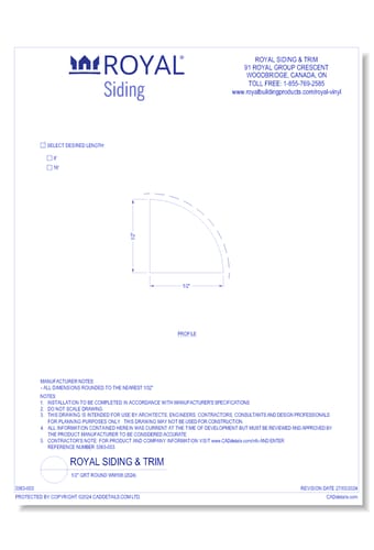 1/2" Qrt Round WM108 (2024)