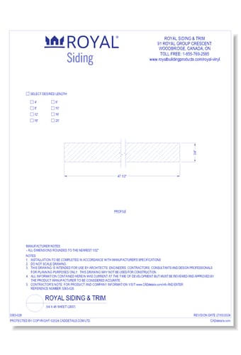 3/4 x 48 Sheet (2837)