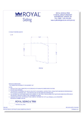 Histonic Sill (7631)