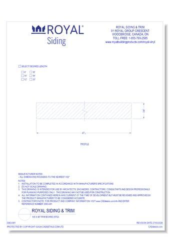 6/4 x 48 Trim Board (9752)