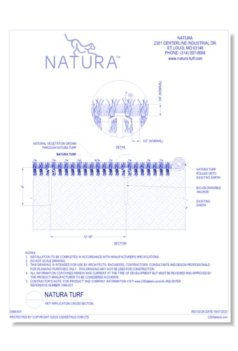 Natura Turf: Pet Application Cross Section
