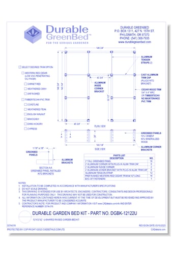 12'X12'X2': U-Shaped Raised Garden Bed Kit