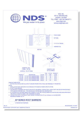 EP Series Root Barriers