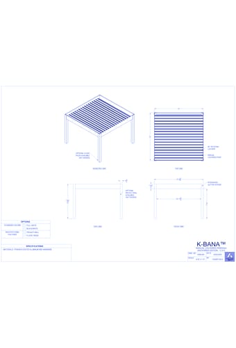 K-BANA™ - Manual Louvered Pergola Anchored Edition - 12x12