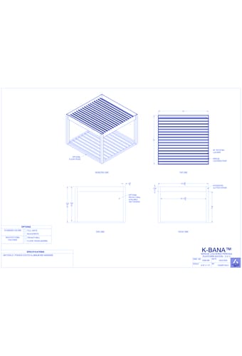K-BANA™ - Manual Louvered Pergola Platform Edition - 12x12