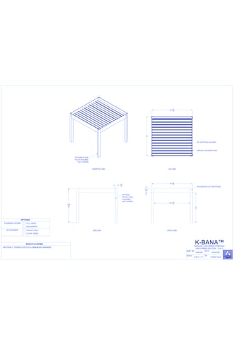K-BANA™ - Manual Louvered Pergola Anchored Edition - 10x10