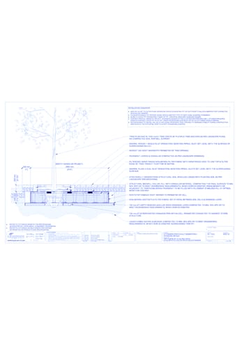 StrataVault™ Tree Planting w/ Duraplate™ 1200 mm Tree Grates - 425 mm Depth Soil Cells w/ Irrigation and Root Barrier (Snorkil)
