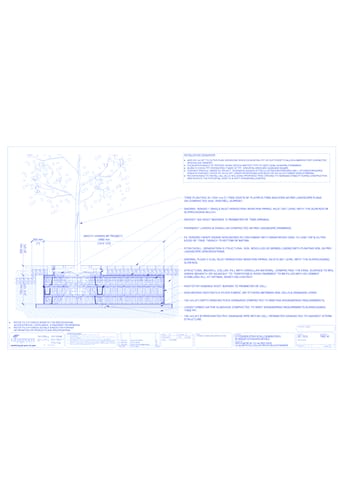 Stratacell™ Tree Planting w/ Duraplate™ 1200 mm Tree Grates - 750 mm Depth Soil Cells w/ Irrigation and Root Barrier (Snorkil)
