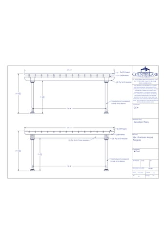 18' Wide - Artisan Wood Pergola