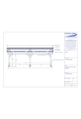 12' Wide - Santa Fe Wood Pergola