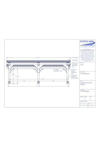 14' Wide - Santa Fe Wood Pergola
