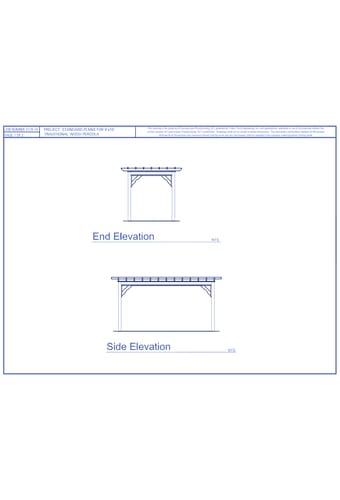 8' Wide - Traditional Wood Pergola