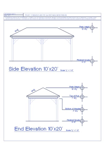 10' Wide - Traditional Wood Pavilion