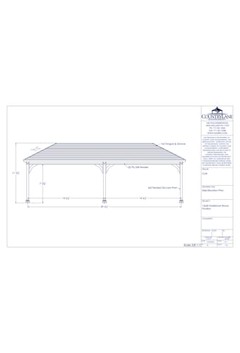 12' Wide - Traditional Wood Pavilion