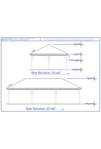 20' Wide - Traditional Wood Pavilion