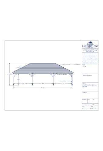 24' Wide - Traditional Wood Pavilion