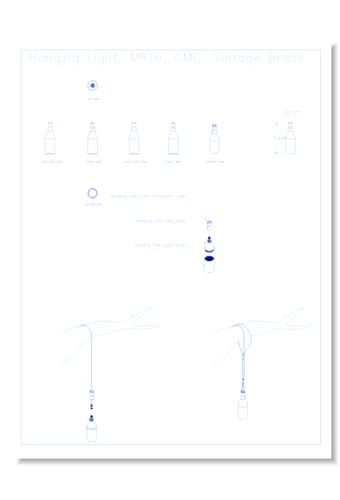 Hanging Light, MR16, CMC – Vintage Brass