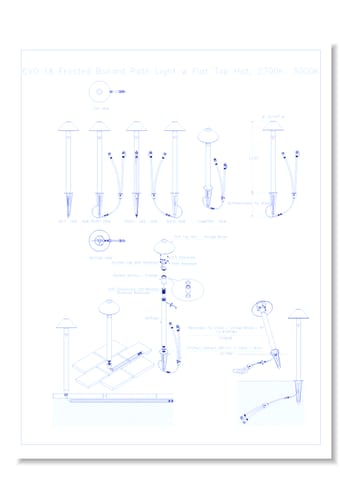 EVO FLEX Bollard Path Light, Frosted, Flat Top