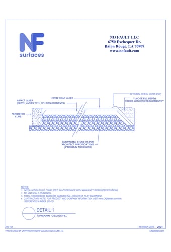 Poured-in-Place Rubber Safety Surfacing - Turndown To Loose Fill
