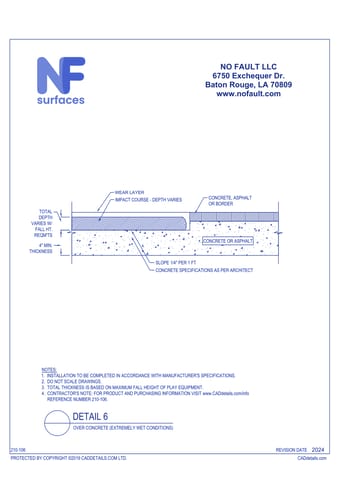 Poured-in-Place Rubber Safety Surfacing - Over Concrete (Extremely Wet Conditions)