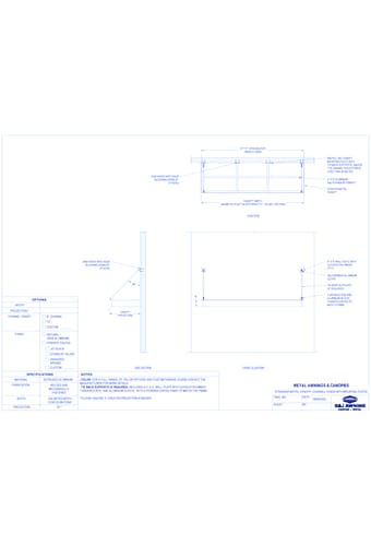 Standard Metal Canopy, Channel Fascia with Mounting Plates
