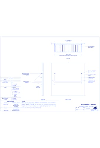 Standard Metal Canopy With Pans, 12" Fascia