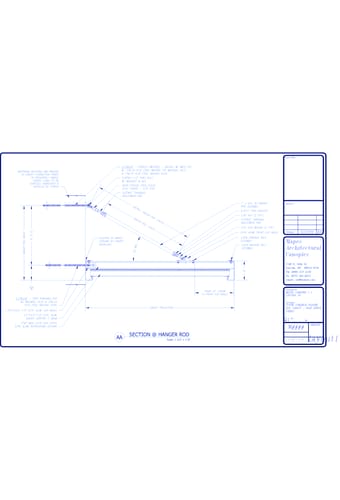 Super Lumideck Flat Soffit Canopy: Section Detail of Hanger Rod Assembly