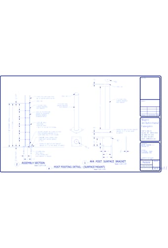 Super Lumideck (Post Supported): Post Footing Detail (Surface Mount)