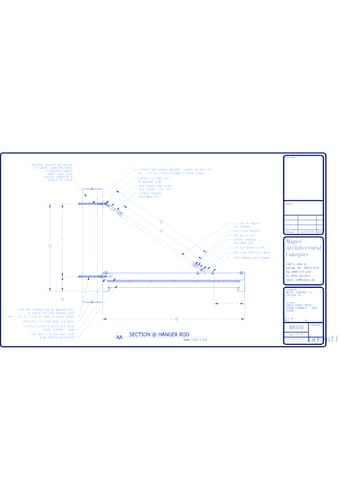 Custom Curved Aluminum Canopies: Section Detail of Hanger Rod Assembly