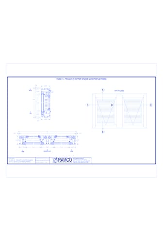 R1200-F2 - Project-In Hopper Window with Blinds (Low-Profile Frame)