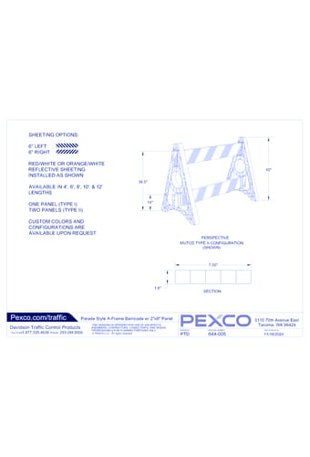 O-Frame Parade Style A-Frame Barricade w/ 2 Inch x 8 Inch Parade Panel