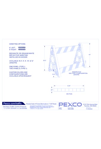 O-Frame Parade Style A-Frame Barricade w/ 1 Inch x 8 Inch Parade Panel