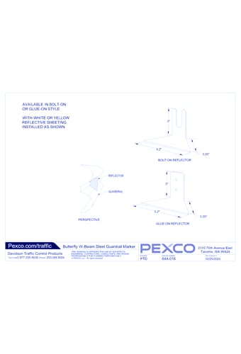 Butterfly W-Beam Steel Guardrail Marker - Specifications & Installation