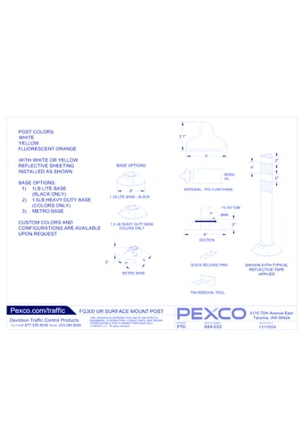 FG 300 Model UR:  High-Performance Surface Mount Post