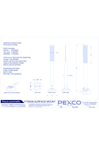 FTSM36: Surface Mount Channelizer Post