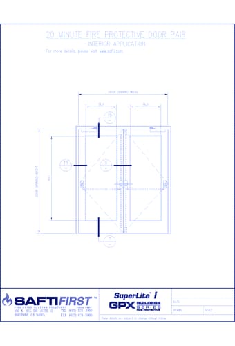 GPX Builders Series: 20 Minute Fire Protective Door Pair with SuperLite I – Interior