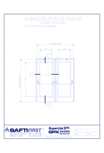 GPX Builders Series: 45 Minute Fire Protective Door Pair with SuperLite II-XL 45 – Exterior