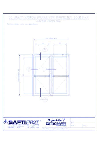 GPX Builders Series: 20 Minute Fire Protective Door Pair with SuperLite I (Narrow Profile)