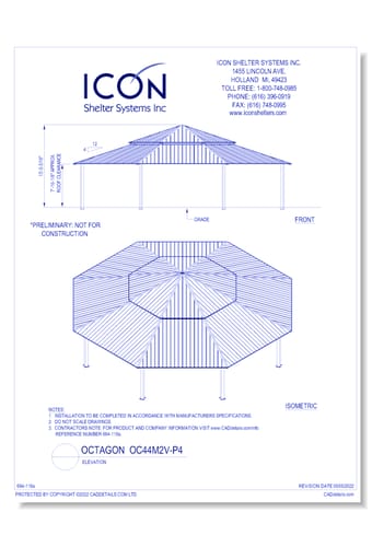 Octagon OC44M2V-P4 - Elevation