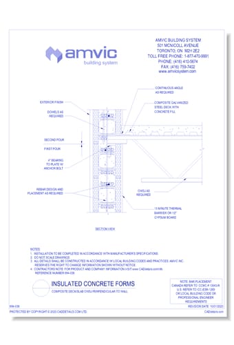 (FLR-008) Composite Deck / Slab OWSJ Perpendicular to Wall