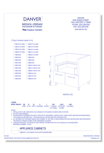 OBB3002 LOW: Low Cabinet High Output Burner Base