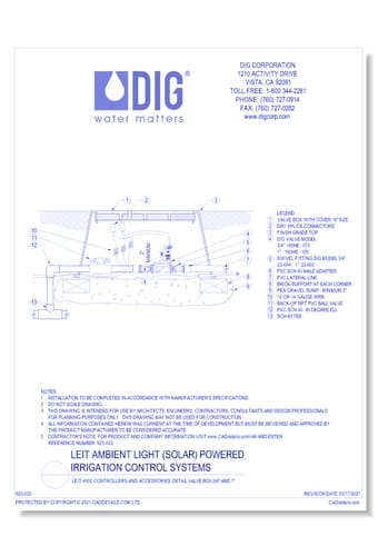 LEIT 4000 Controllers And Accessories - Detail Valve Box 3/4" and 1"