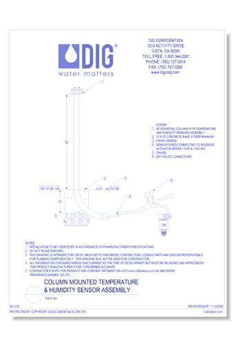 Column Mounted Temperature & Humidity Sensor Assembly - TSKIT-481