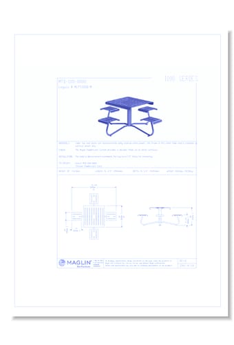 MTB-1100-00001 Picnic Table (MLPT1100B-M)
