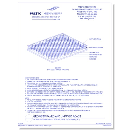 preview of Geoweb Load Support Details, Isometric Typical Load Support (3 of 3)