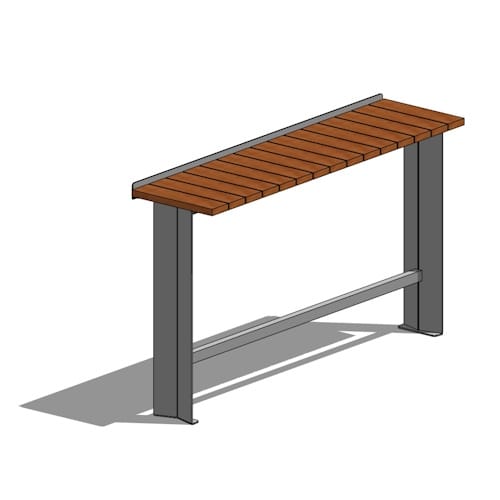 preview of Link Rail (Bar, Piano Key, Straight) with Backstop (Straight Bench Only)